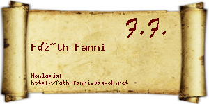 Fáth Fanni névjegykártya